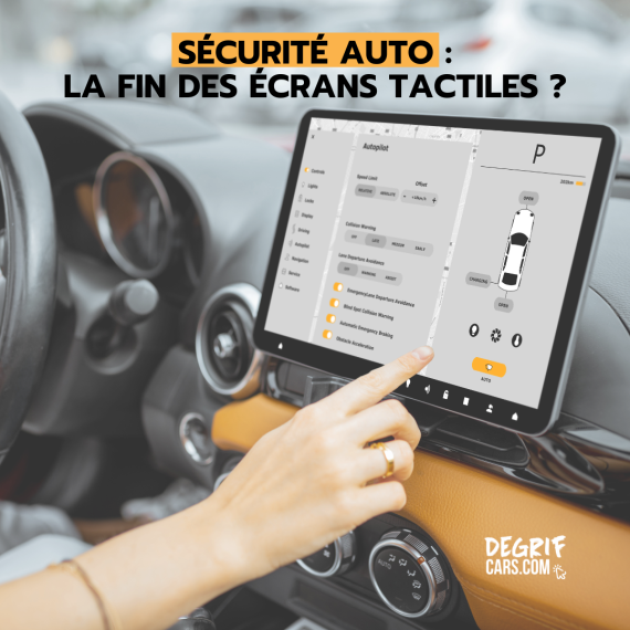 À l'intérieur d'une voiture, vue sur un écran tactile GPS